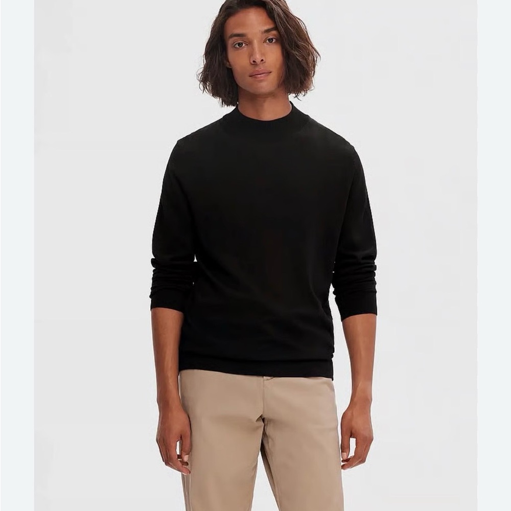 Selected Homme Merino Cool max knit black Long Sleeve Sweater